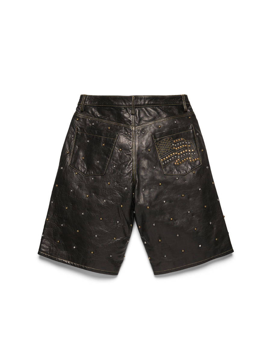 Libertas Studded Leather Shorts