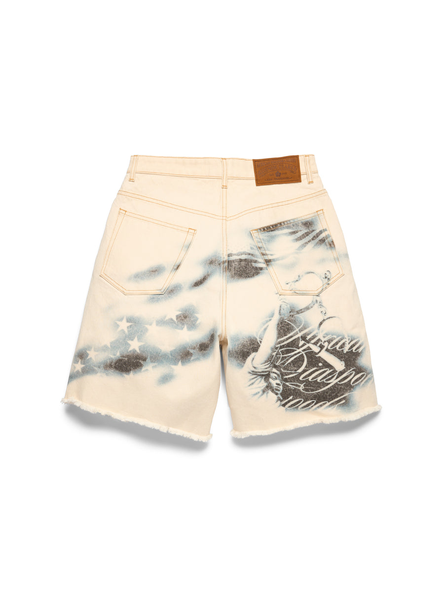 Cloud Camo Denim Shorts