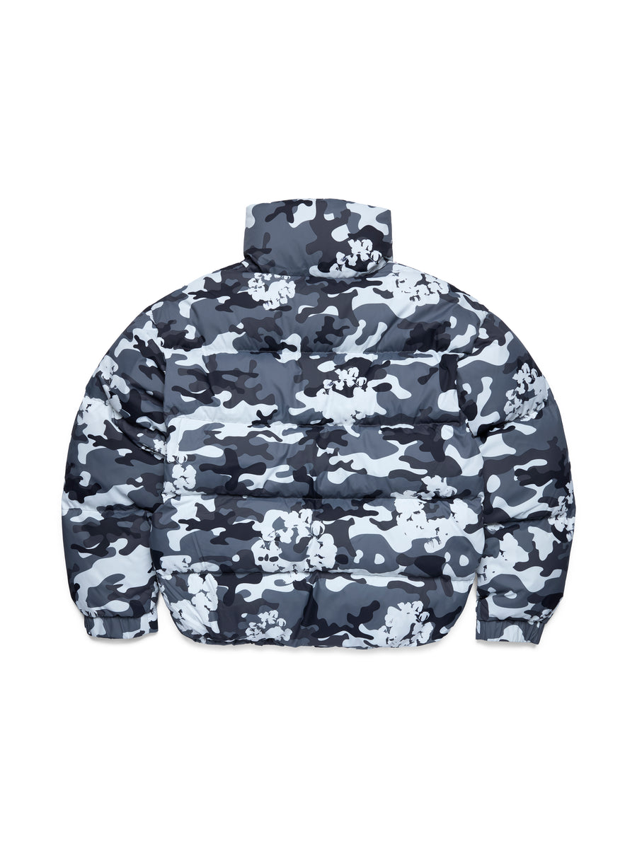 Cotton Wreath Puffer Jacket White Camo