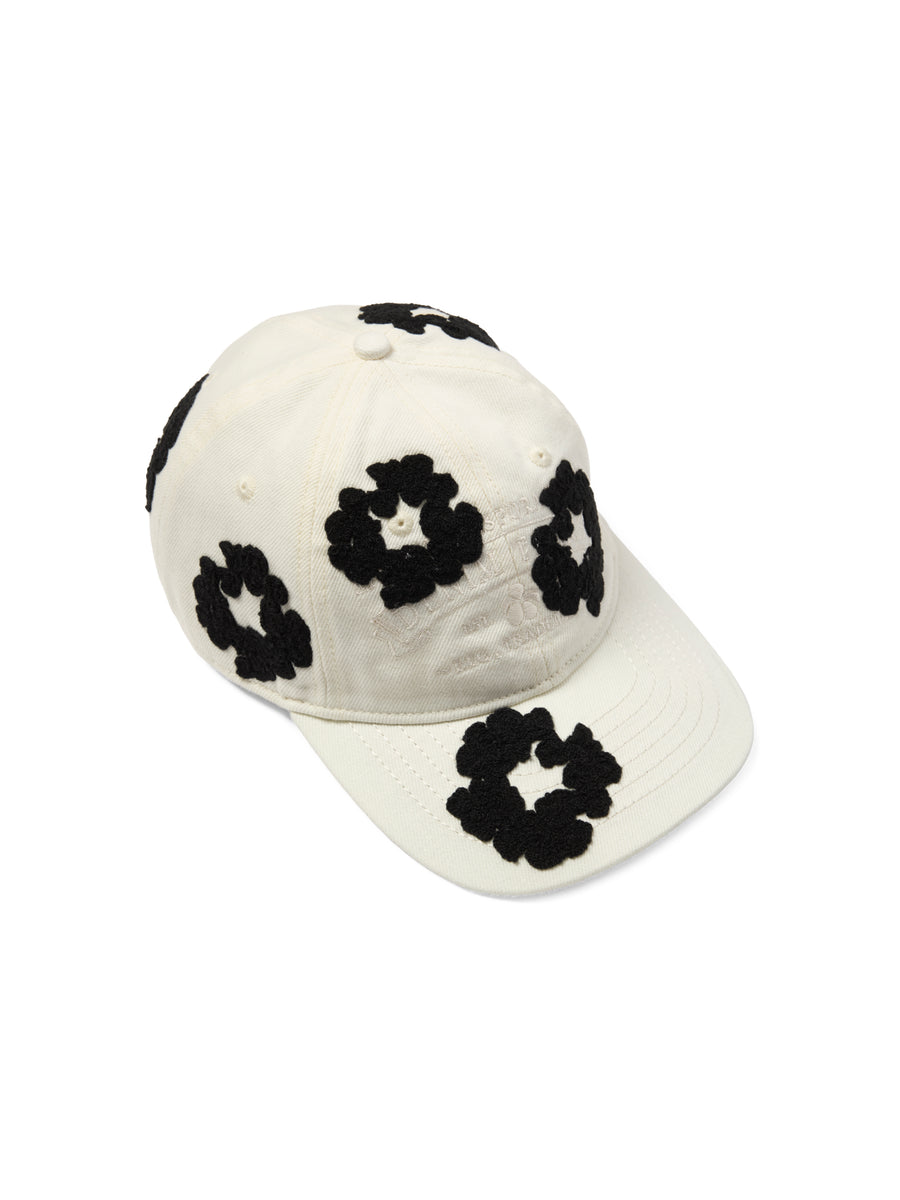 Denim Cotton Wreath Cap White
