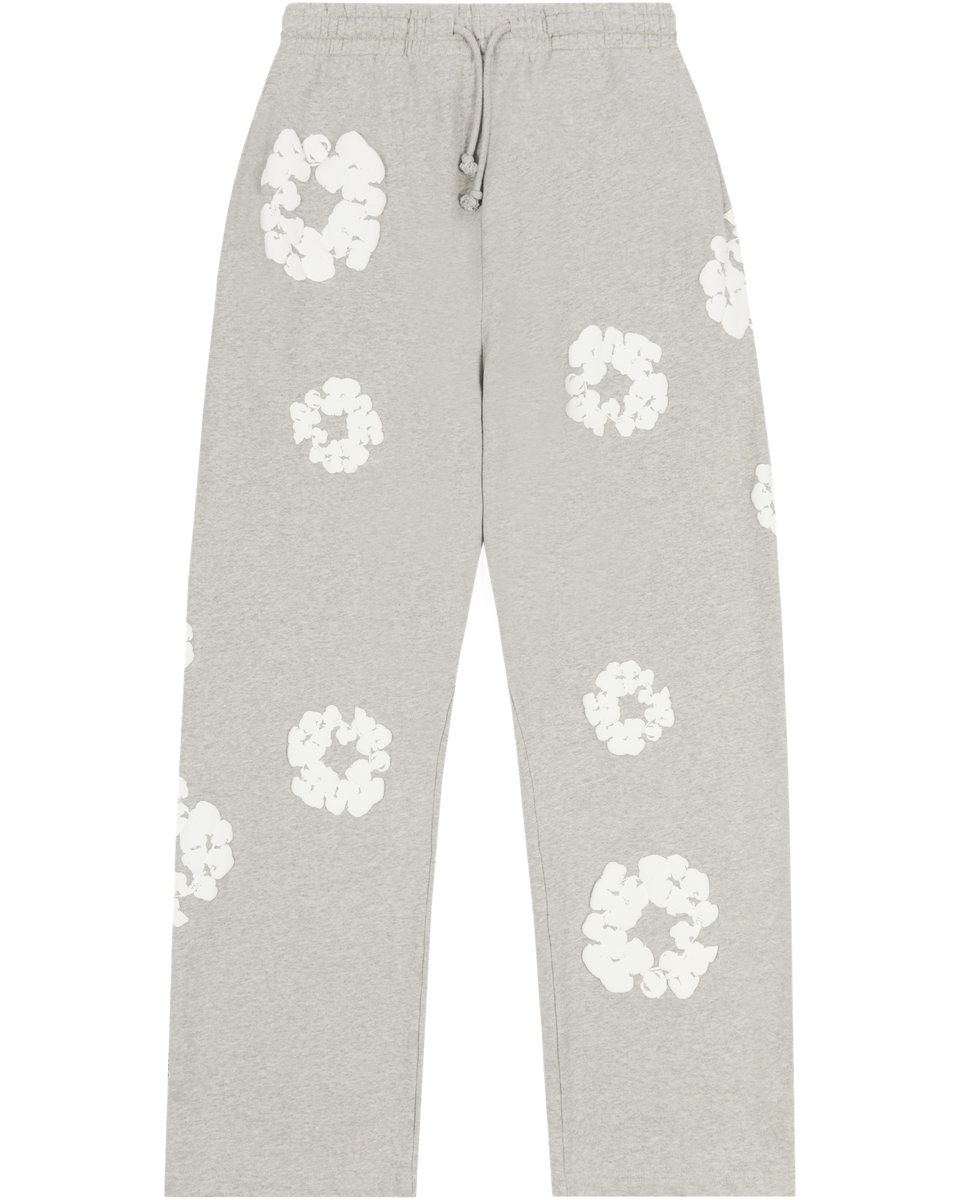Cotton Wreath Baggy Sweatpants Grey