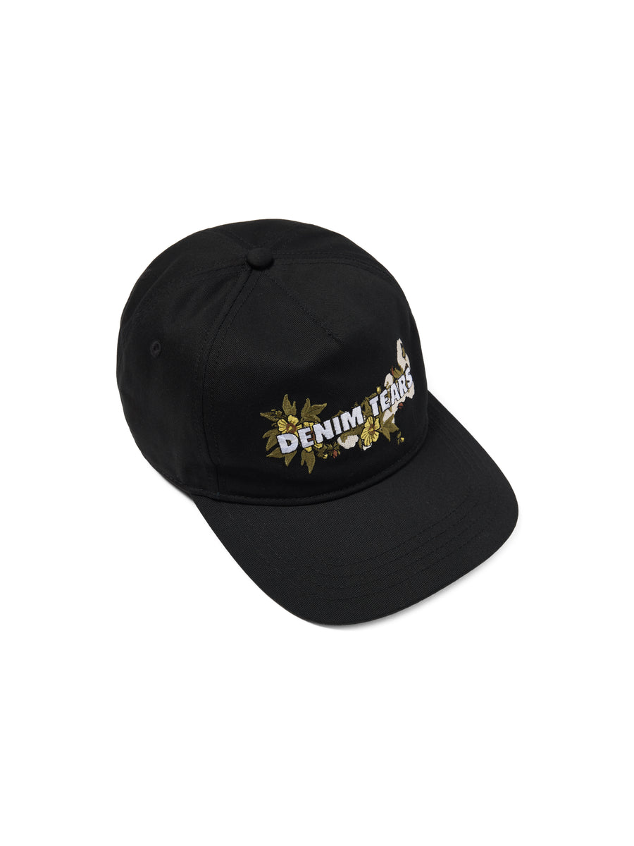 Floral Logo Trucker Hat Black