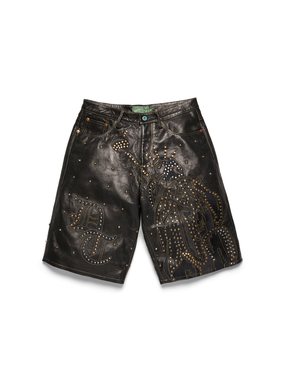 Libertas Studded Leather Shorts