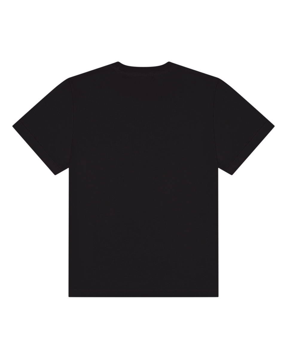 Cotton Floral Logo Tee Black