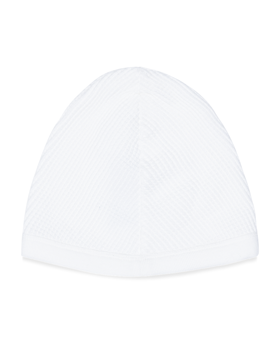 Peace Wreath Waffle Beanie White