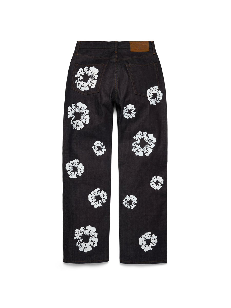 Baggy Cotton Wreath Denim Pant Selvedge