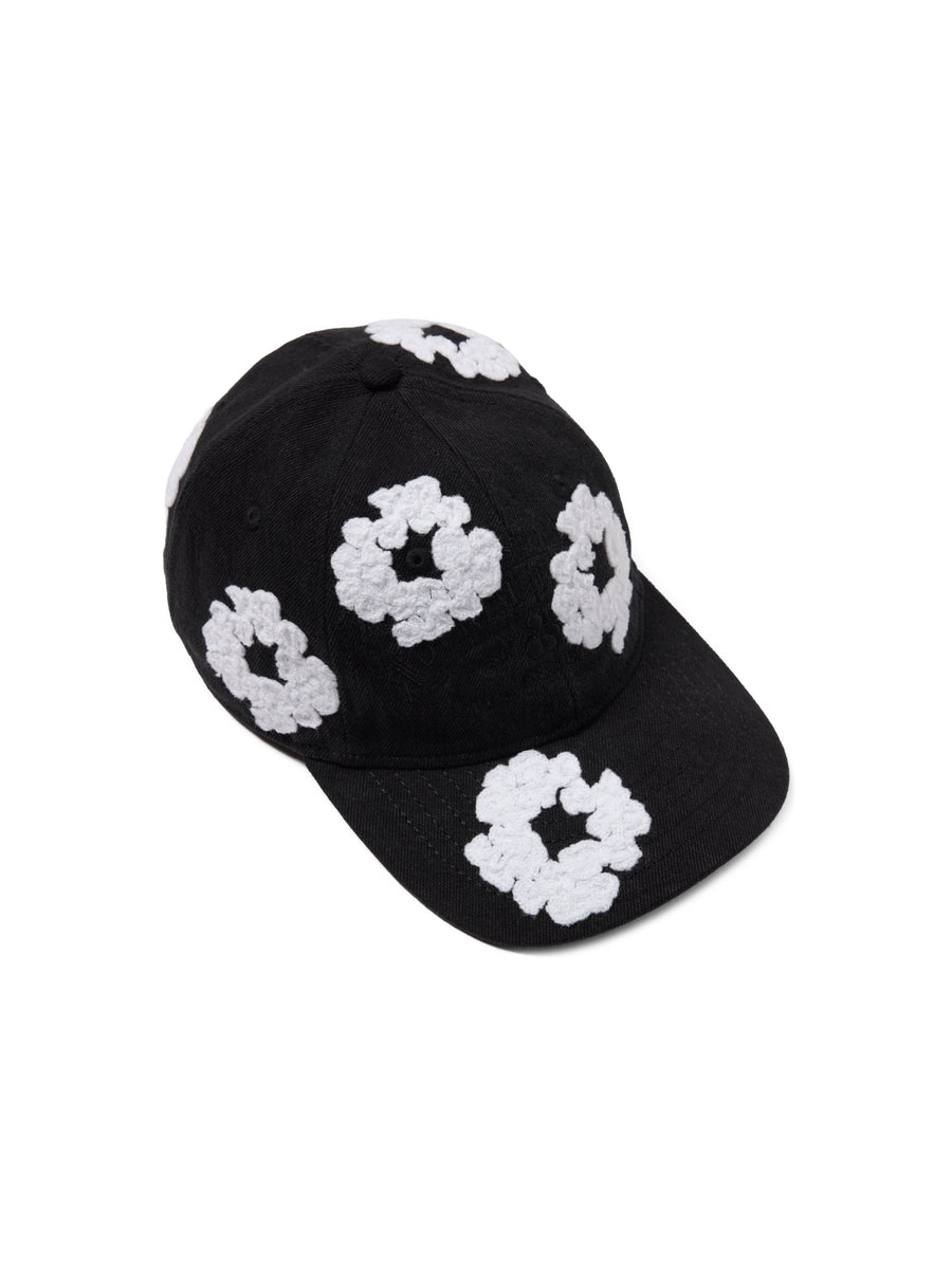 Denim Cotton Wreath Cap Black