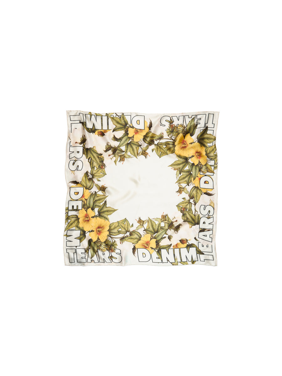 Cotton Floral Logo Silk Scarf