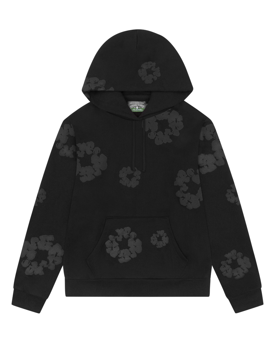 Mono Cotton Wreath Hoodie Black