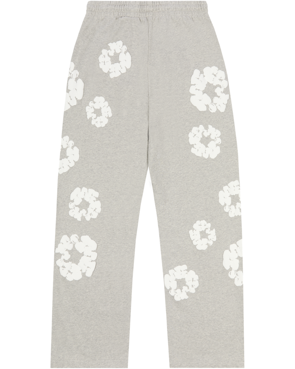 Cotton Wreath Baggy Sweatpants Grey