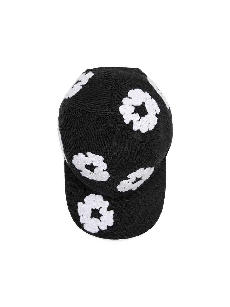 Denim Cotton Wreath Cap Black