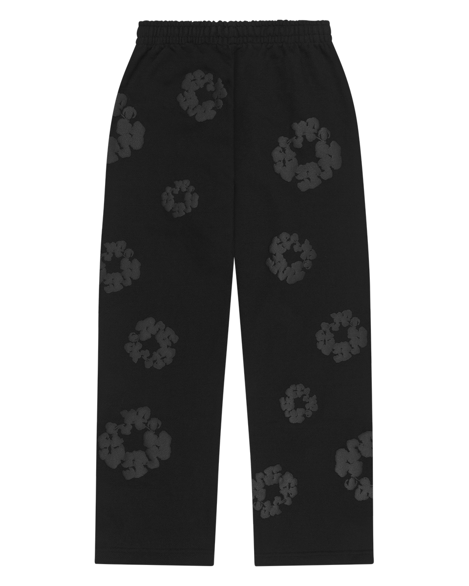 Mono Cotton Wreath Baggy Sweatpants Black