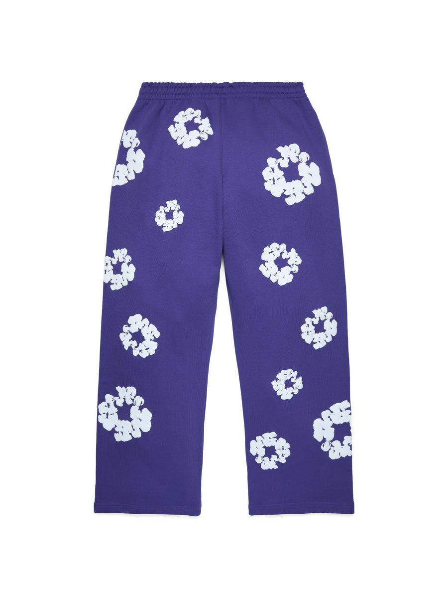 Cotton Wreath Baggy Sweatpants Purple
