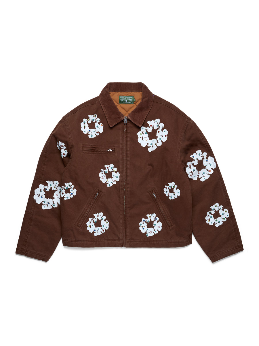 Cotton Wreath Canvas Work Jacket Brown