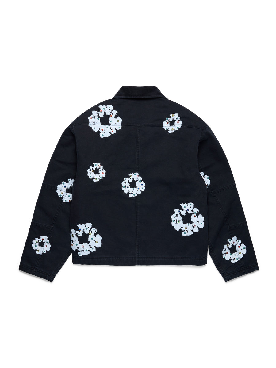 Cotton Wreath Canvas Work Jacket Black