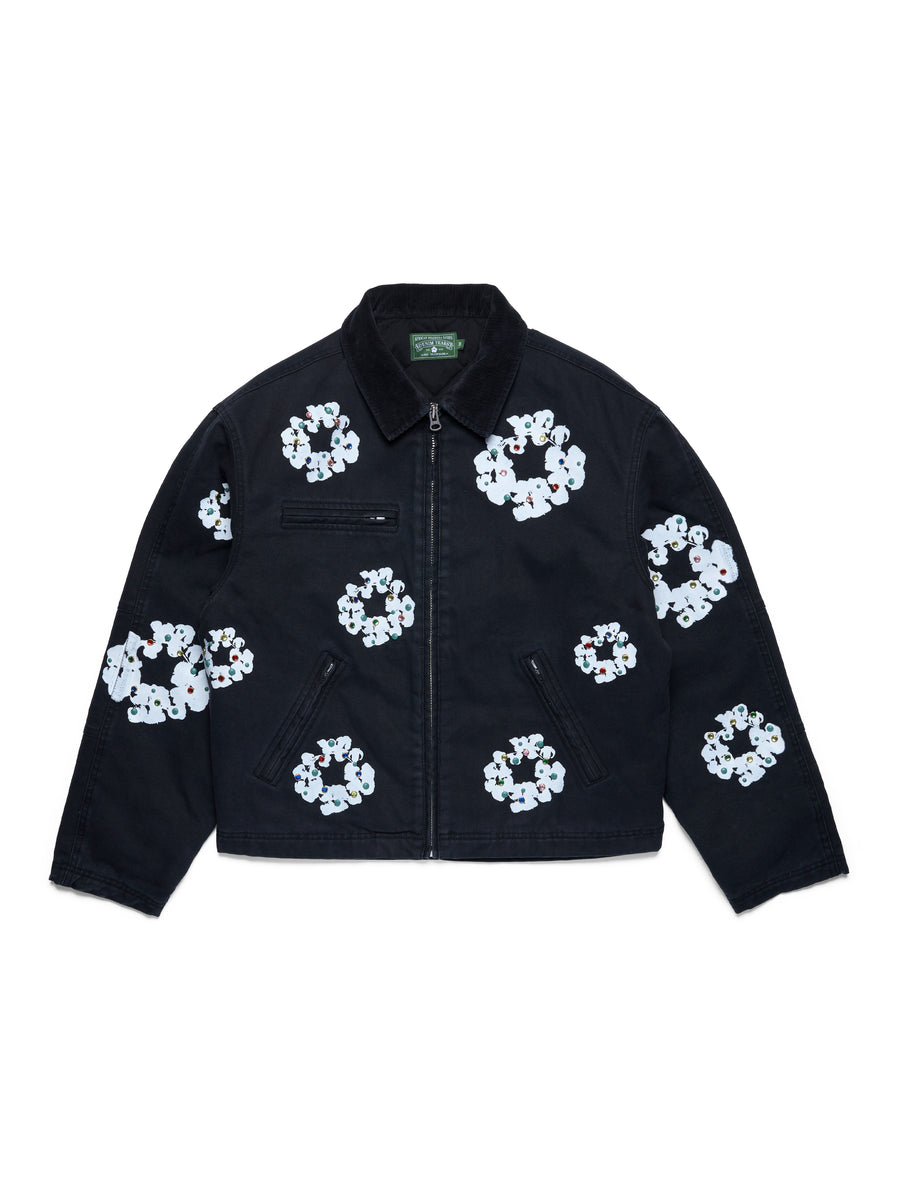 Cotton Wreath Canvas Work Jacket Black
