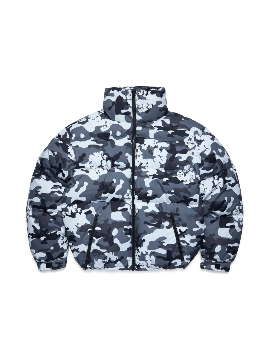 Cotton Wreath Puffer Jacket White Camo