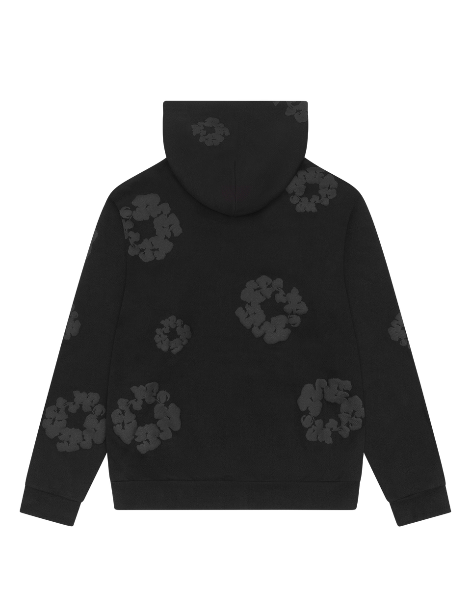 Mono Cotton Wreath Hoodie Black