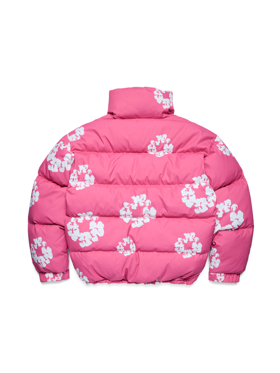 Cotton Wreath Puffer Jacket Pink