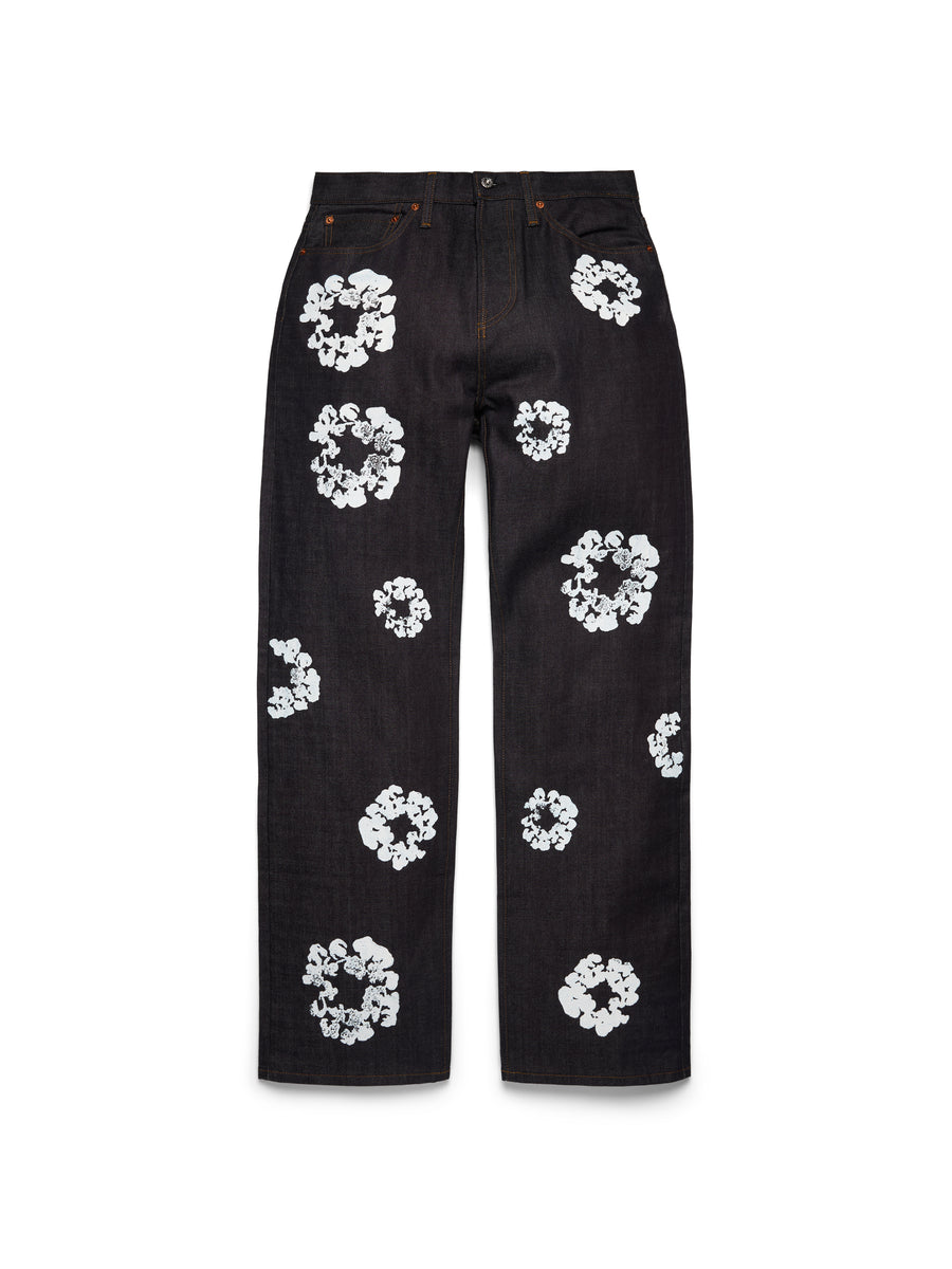 Baggy Cotton Wreath Denim Pant Selvedge