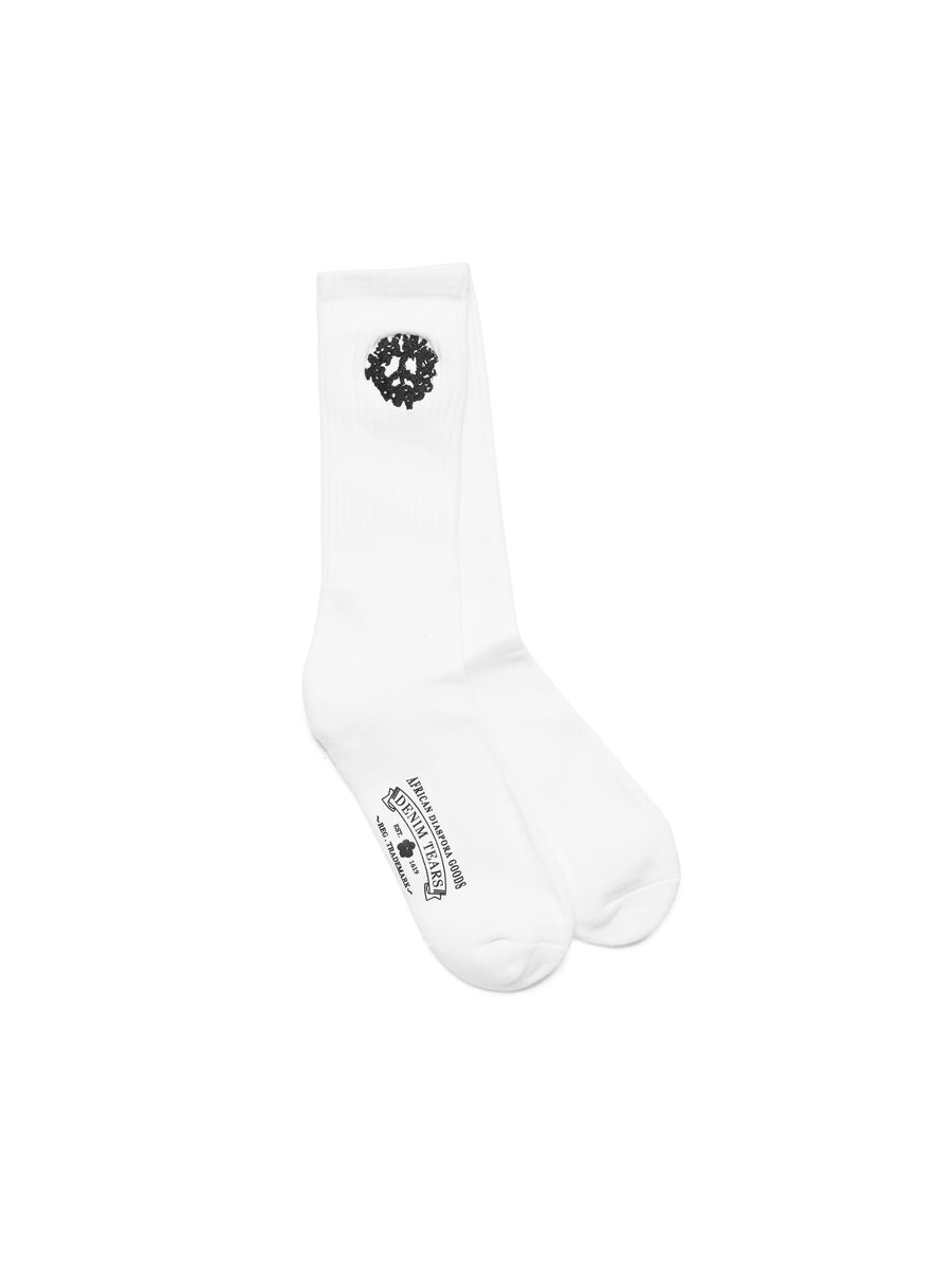 Cotton Peace Wreath 3-Pack Socks White