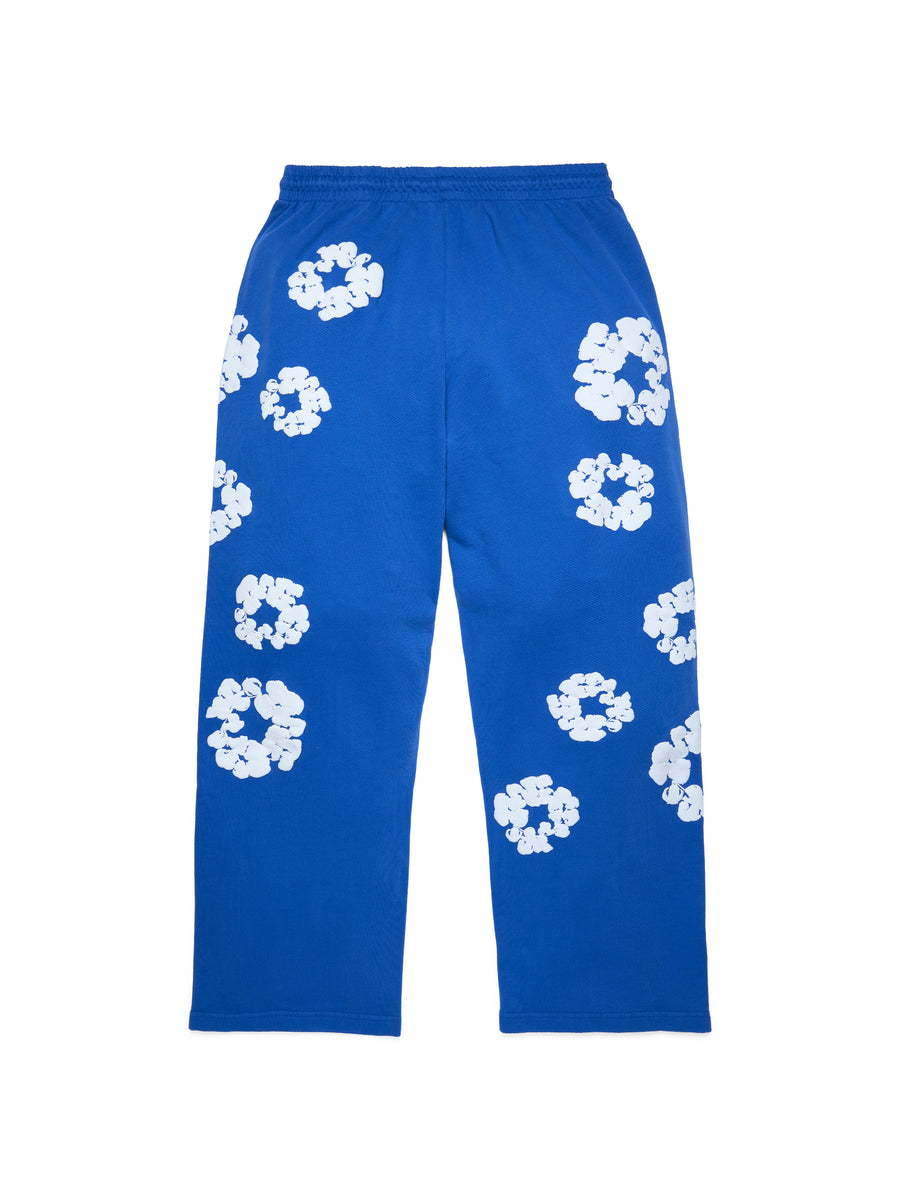 Cotton Wreath Baggy Sweatpants Blue