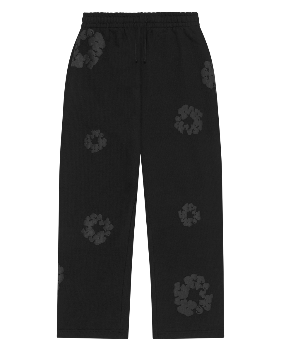 Mono Cotton Wreath Baggy Sweatpants Black